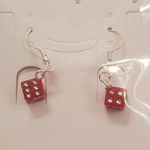 Red Dice Earrings NWT